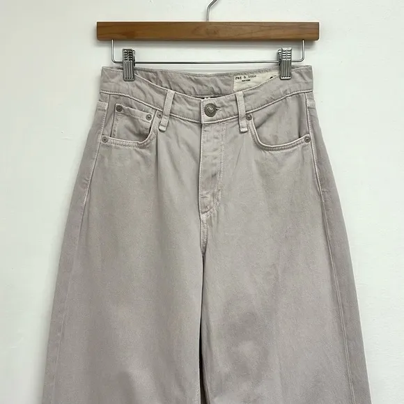 Rag &amp; Bone Andi High Rise Wide Leg Ankle Rigid Denim Jeans Lavender - Size 26