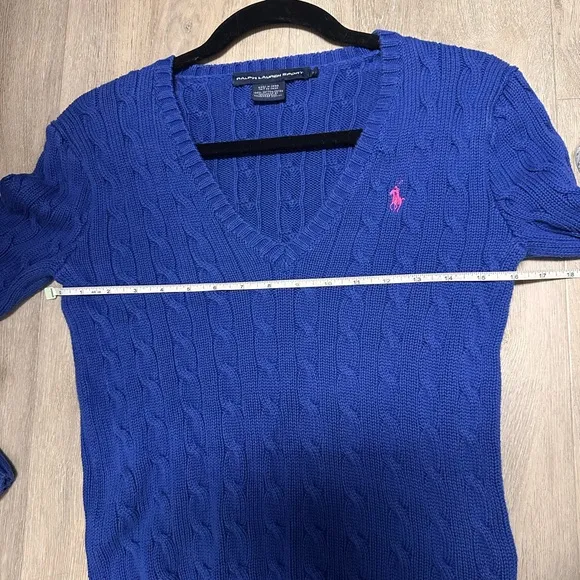Ralph Lauren Polo Sport Women's Blue/ purple Cable Knit Sweater
