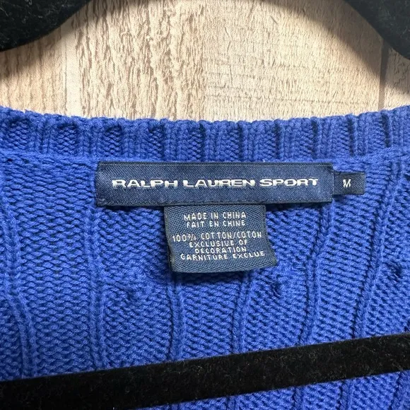 Ralph Lauren Polo Sport Women's Blue/ purple Cable Knit Sweater