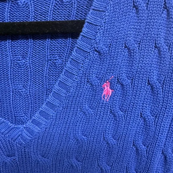 Ralph Lauren Polo Sport Women's Blue/ purple Cable Knit Sweater