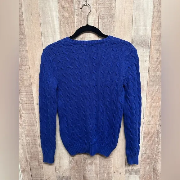 Ralph Lauren Polo Sport Women's Blue/ purple Cable Knit Sweater