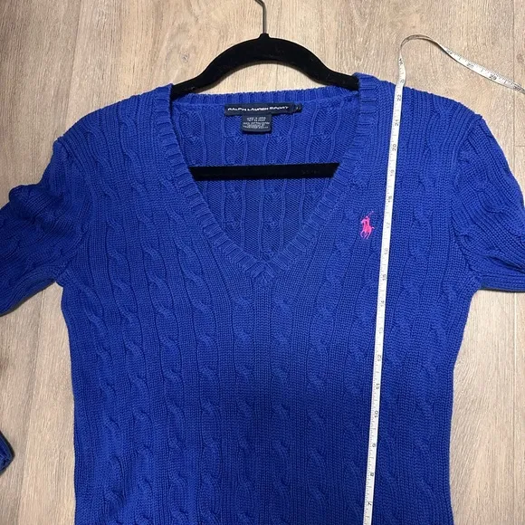 Ralph Lauren Polo Sport Women's Blue/ purple Cable Knit Sweater