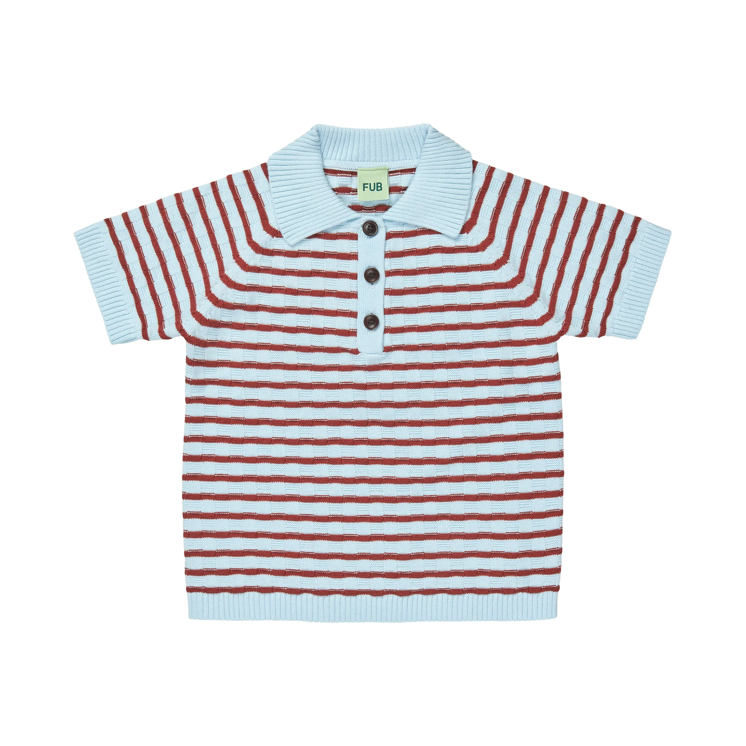 Red And Blue Stripes Cotton Polo Shirt