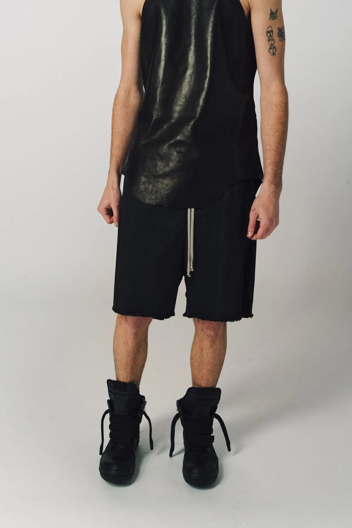 RICK OWENS | DENIM LONG BOXER SHORTS