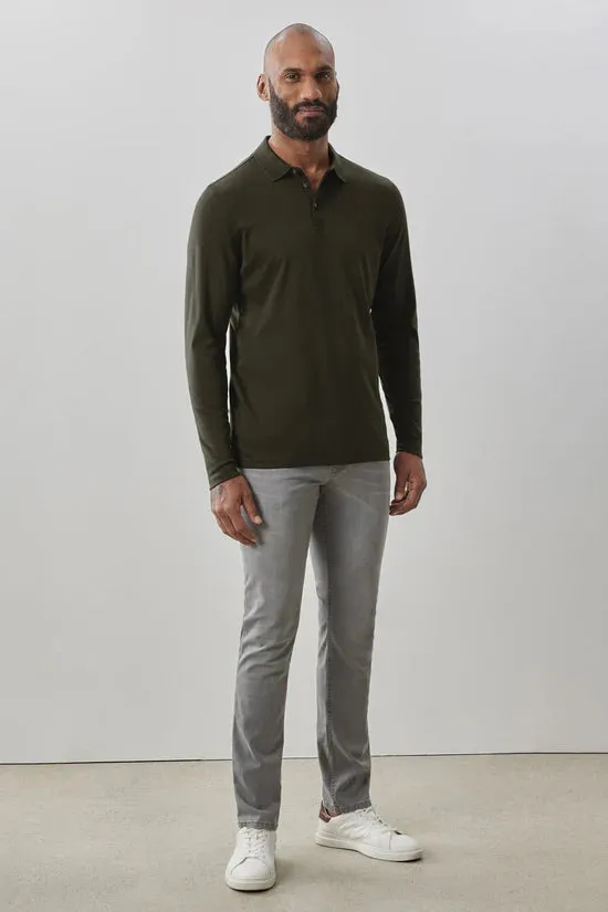 Robert Barakett Georgia Long Sleeve Polo - Olive