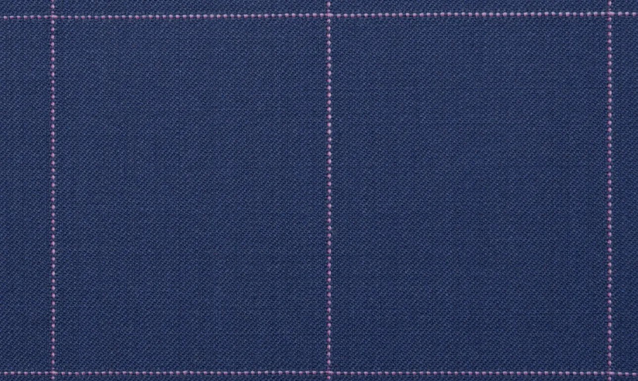 Royal Blue with Pink Windowpane Suit