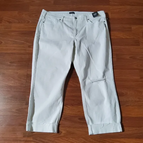 Silver Jeans Co. Most Wanted Universal Fit Mid Rise Straight Crop Jeans 20W New