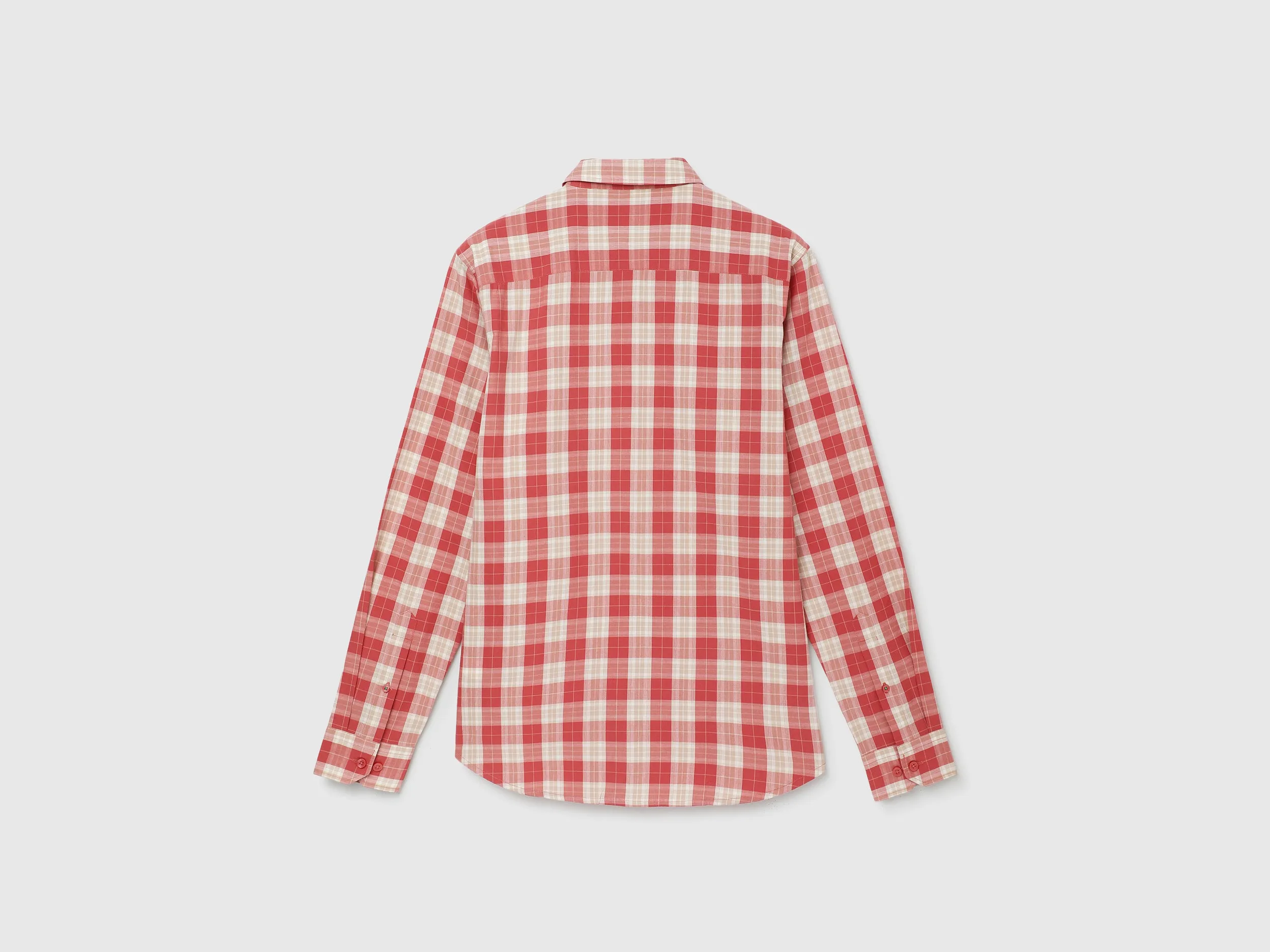 Slim Fit Spread Collar Checked Shirt