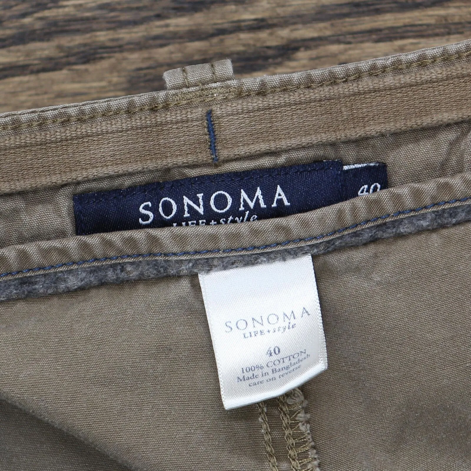 Sonoma Mens Cotton Cargo Shorts 1678e576708eae Brown 40