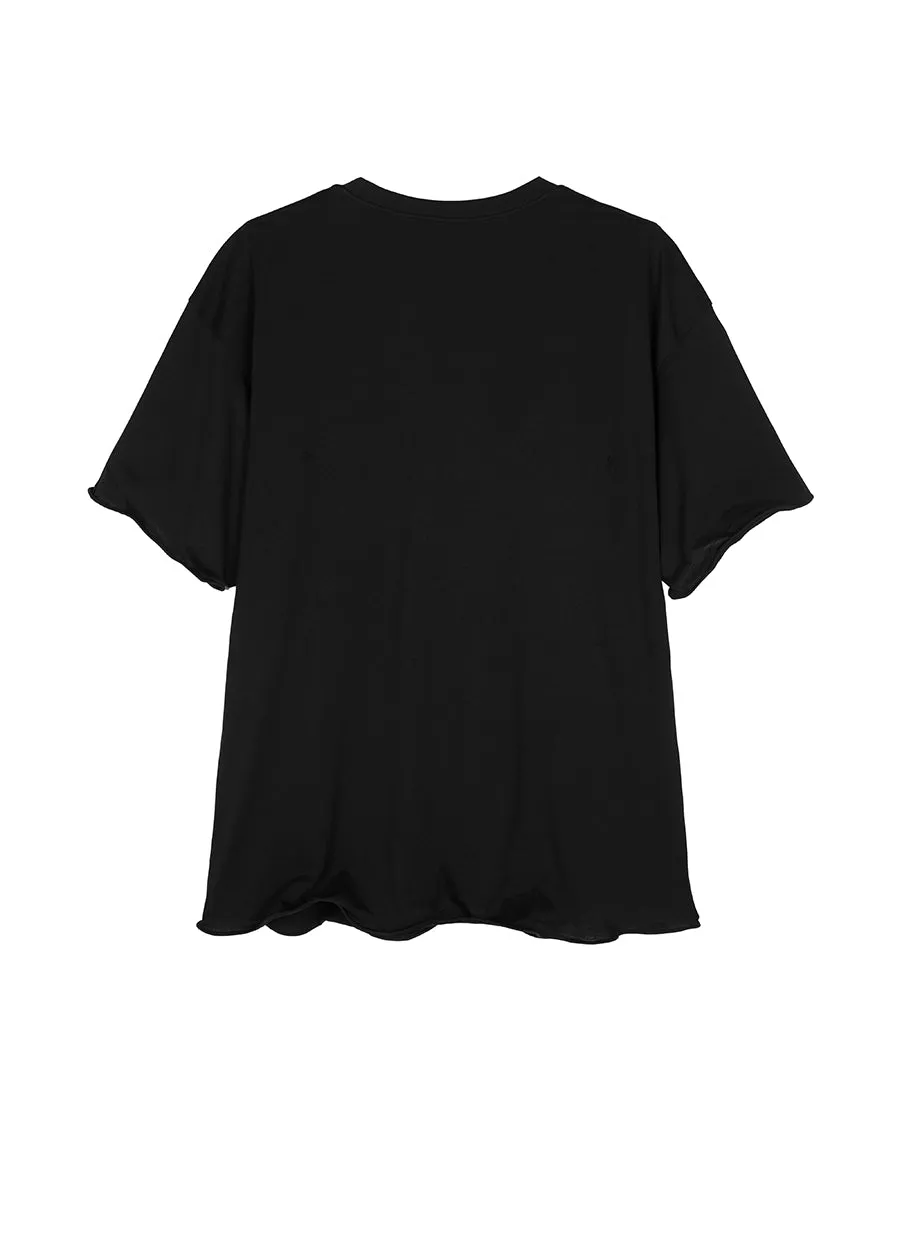 T-shirt /JNBY Drawstring Aluminum Wire Cotton T-shirt