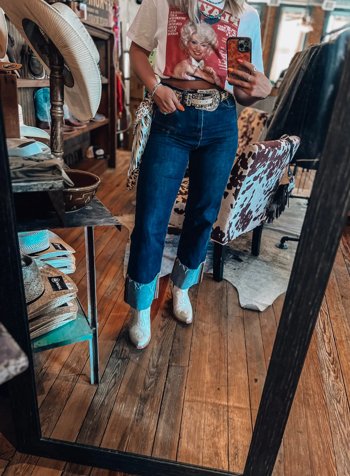 The Kawliga Wide Leg Cuffed Denim