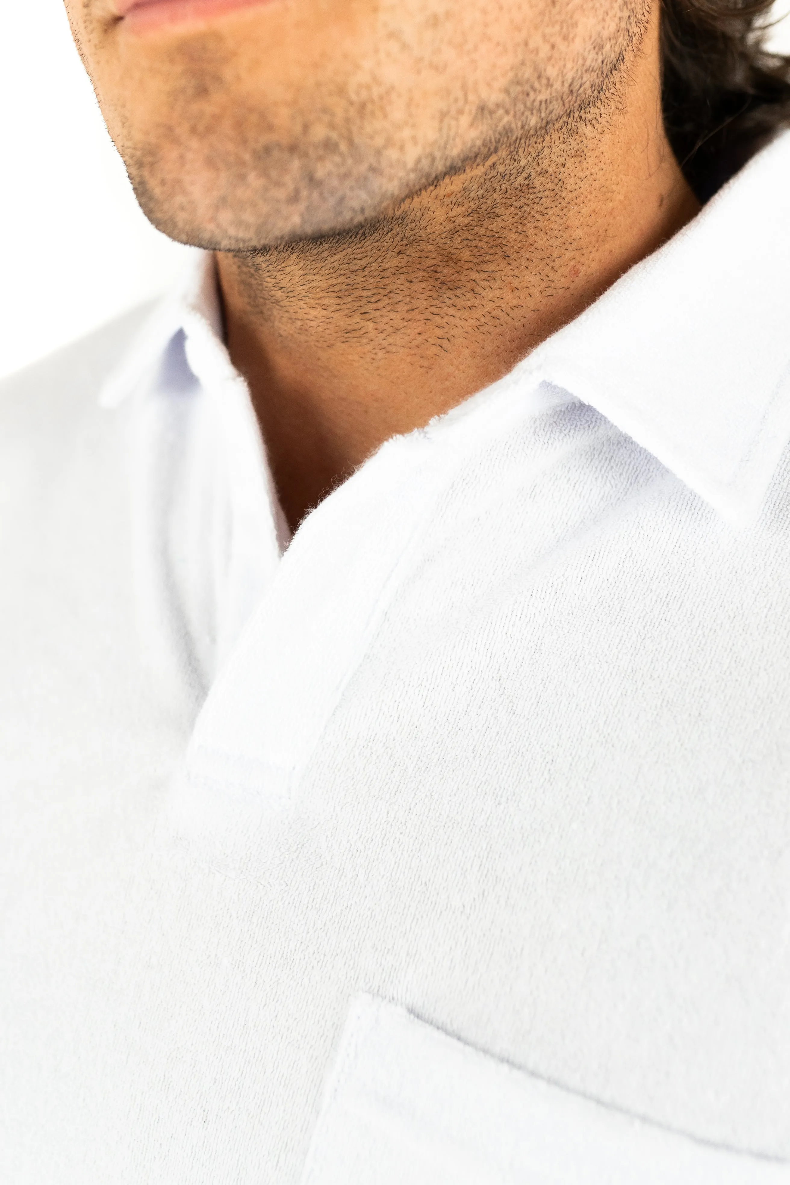 Towelling Polo White