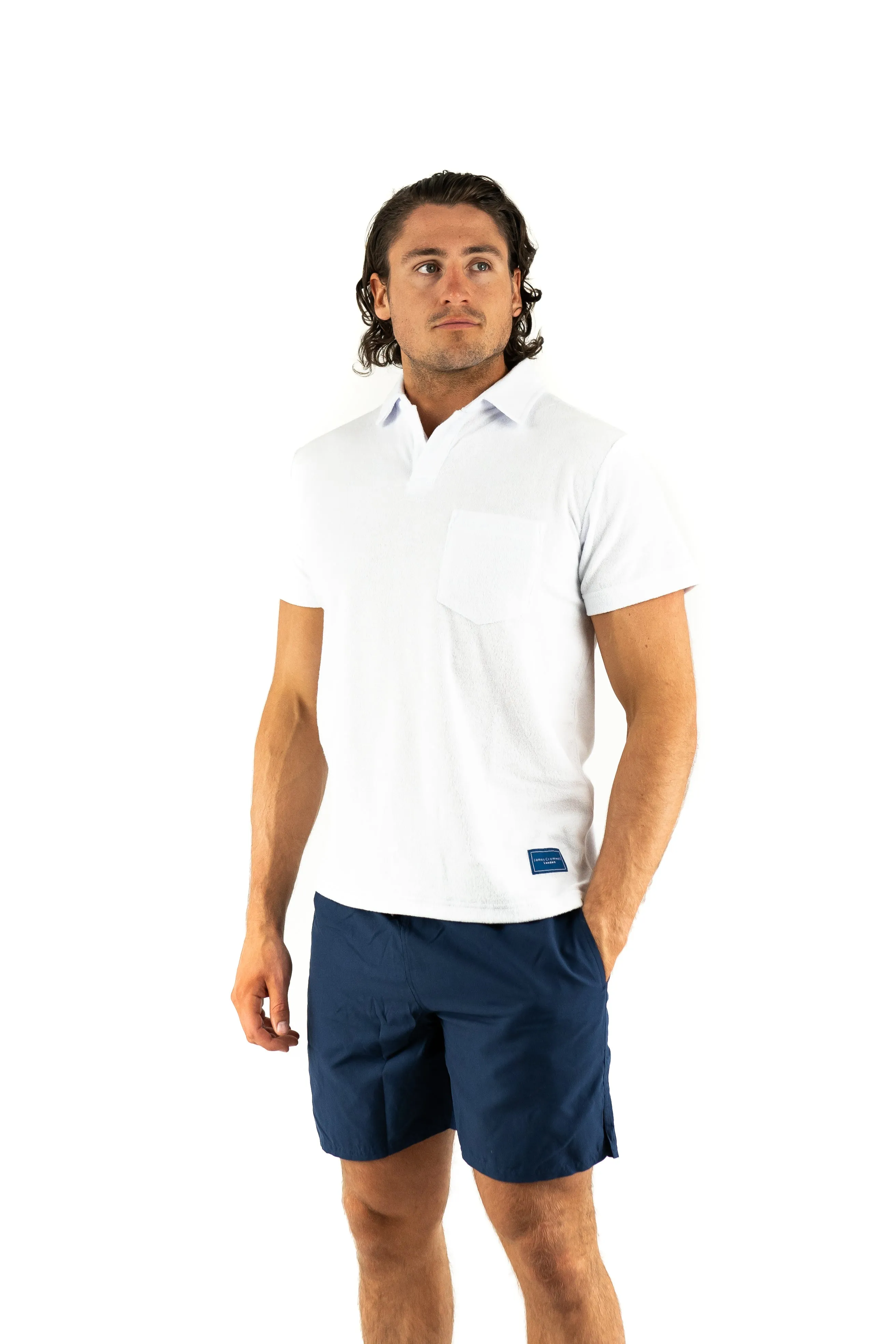 Towelling Polo White