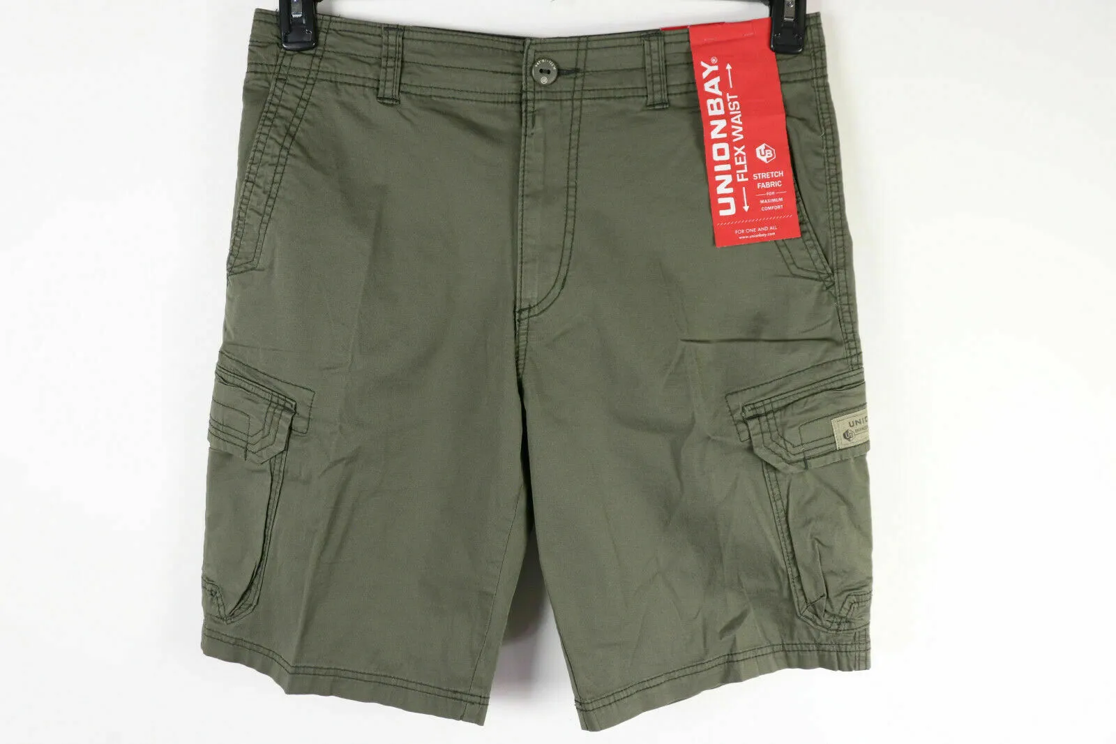 UNIONBAY Men’s Stretch Fit Flex Waist Cargo Shorts Military