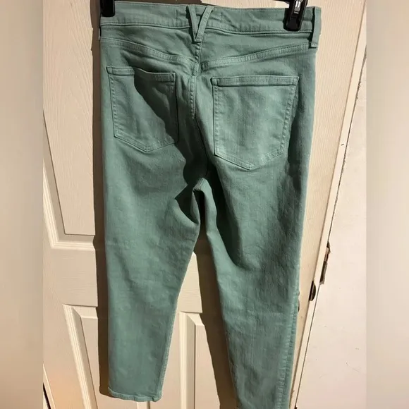 Veronica Beard Jeans Ryleigh Slim Straight High Rise Teal Size 29/8