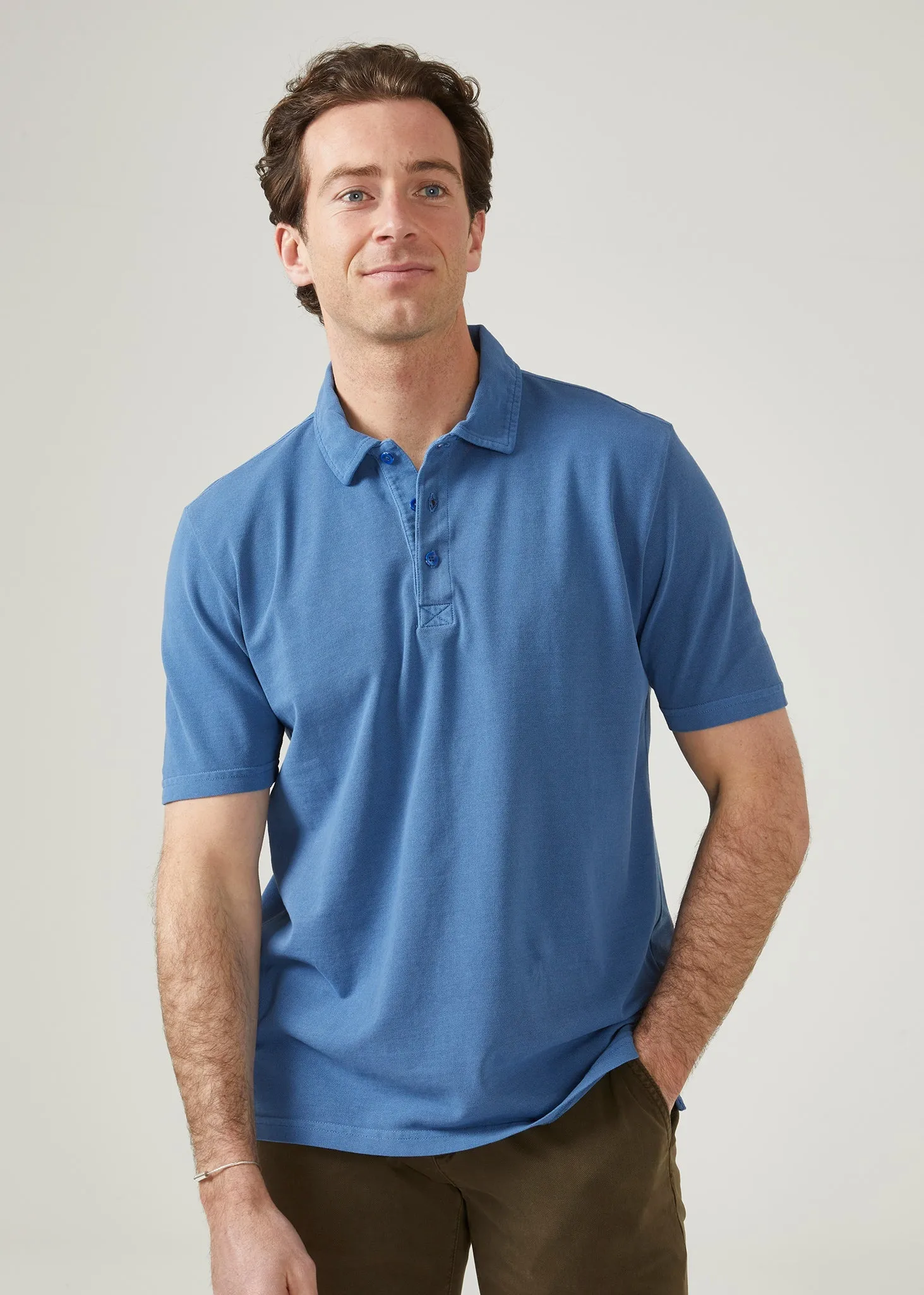 Weymouth Washed Effect Polo Shirt In Regatta