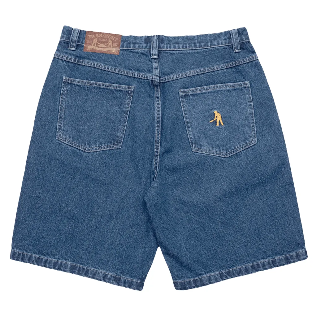 Workers club jean shorts - Faded wash dark indigo