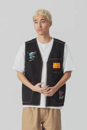 XLARGE x CSC DENIM VEST - BLACK